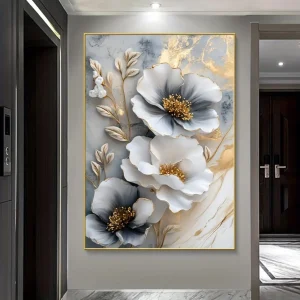 Canvas Floral Mural Framed 3D