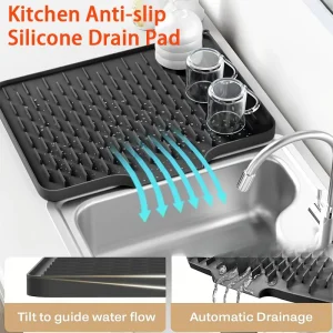 Kitchen Sink Dish Drain Mat